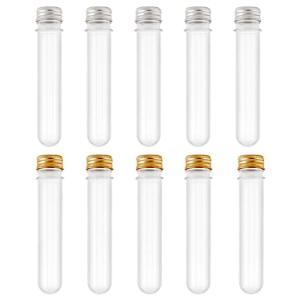 10 Pack 45ml Clear Plastic Test Tubes with Caps