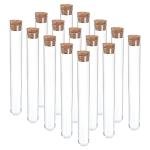 30ml Plastic Test Tubes with Cork Stoppers - 15 Pack