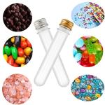 10 Pack 45ml Clear Plastic Test Tubes with Caps