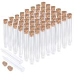 50PCS Clear Plastic Test Tubes with Lids