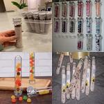 10 Pack 45ml Clear Plastic Test Tubes with Caps