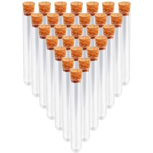 28PCS Clear Plastic Test Tubes with Lids