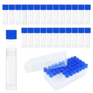 2ml Plastic Vials with Leak-Proof Caps, 50pcs