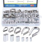 Stainless Steel Wire Rope Cable Thimbles Assortment Kit