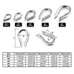 Stainless Steel Wire Rope Cable Thimbles Assortment Kit