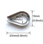 50 PCS M3 Stainless Steel Thimbles for Wire Rope