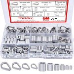 240PCS Stainless Steel Wire Rope Thimbles Kit