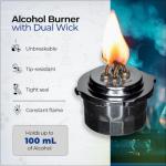 GSC International Dual Wick Alcohol Burner, 100 mL