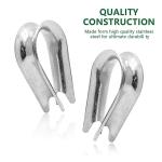 M5 Stainless Steel Thimbles for Wire Rope - 20pcs