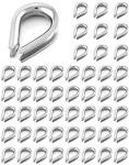 YAMASO 50pcs Stainless Steel Wire Rope Thimbles