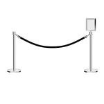 Stainless Steel Stanchion Kit with Velvet Rope and Sign Frame