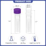 PATIKIL 0.5ml Self-Standing Cryogenic Vials, 25pcs
