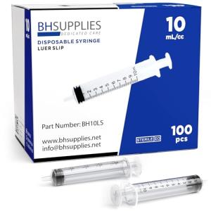 10ml Sterile Luer Slip Tip Syringes - 100 Pack