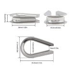 Stainless Steel Wire Rope Thimbles - 6 Pack