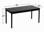Correll 29" Library Table with Black Granite Top