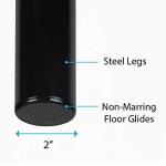 Correll 29" Library Table with Black Granite Top