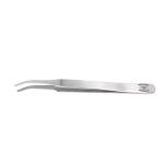 Stainless Steel Curved Lab Forceps - 4.5 in