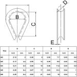 YAMASO 50pcs Stainless Steel Wire Rope Thimbles