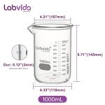 Heavy Duty 1000ml Glass Beakers - Double Scale