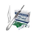 100 Surgical Sterile Blades #25 with Scalpel Handle