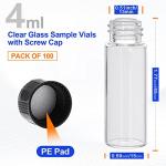 100 Pack 4ml Clear Glass Vials with Caps