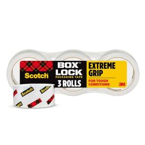 Clear Packing Tape with Extreme Grip, 3 Rolls