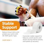 Athletic Tape - 4 Rolls White Sports Tape