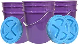 5-Gallon Purple BPA-Free Plastic Buckets (3-Pack)