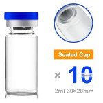 2ml Sealed Glass Vials with Flip Caps - 10 Pack
