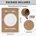 Heat Resistant Faux Leather Placemats Set of 6