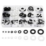 420 Pcs Black/White Nylon Flat Washers Kit