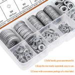 600-Piece Stainless Steel Flat Washers Assortment Kit