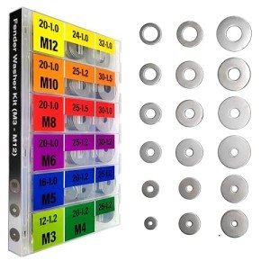 Stainless Steel Fender Washers Assortment Set (280pcs)