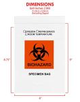 100 Biohazard Specimen Zip Bags - 6"x9