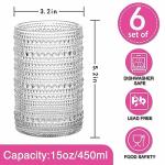 Set of 6 Thick Base Hobnail Glasses, 15 oz