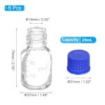 6 Pack 25ml Borosilicate Glass Storage Bottles