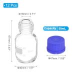 12 Pack 50ml Glass Reagent Storage Bottles
