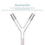 Stonylab 8mm Borosilicate Glass Y-Connector Adapter
