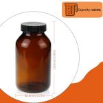 Amber Glass Wide Mouth Packer Bottles, 500 ML - 12 Pack