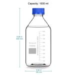 Stonylab 1000ml Glass Storage Bottle with Cap