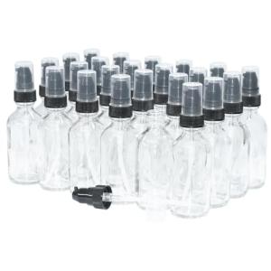 24-Pack 2 oz. Clear Boston Round Glass Bottles