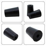 6pcs Rubber Laboratory Stoppers, 13mm-17mm, Black