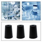 6pcs Rubber Laboratory Stoppers, 13mm-17mm, Black