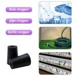 6pcs Rubber Laboratory Stoppers, 13mm-17mm, Black