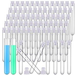 400 Pack Clear Plastic Test Tubes with Caps