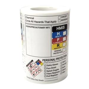 Chemical Safety Data Labels - 250 Pack, 4x3 Inch