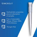 Microlit Low-Retention Hydrophobic Pipette Tips, 1000 µl
