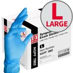 Nitrile Examination Gloves, Powder-Free, Size L, Blue