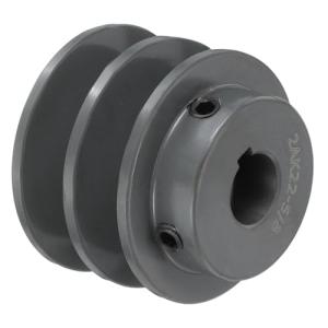 2.2" OD Double Groove V-Belt Sheave, 5/8" Bore