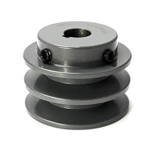 QWORK Double Groove Pulley for V-Belts, 2.5" OD
